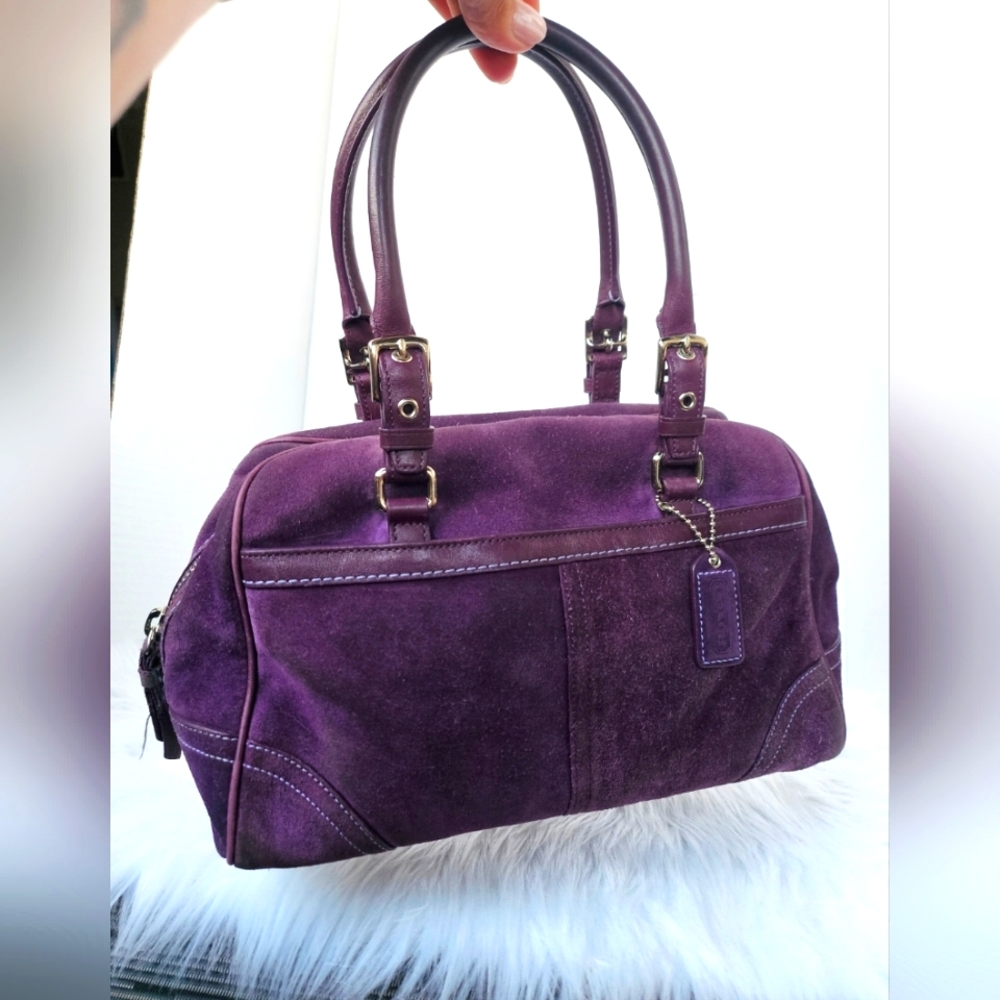 Coach Vintage 🟪 Purple Suede HAMPTONS 2005 Satchel. See Description